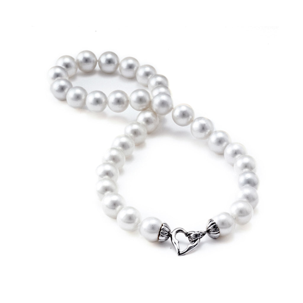 South Sea White Pearl Strand in 14K White Gold (11-12mm)