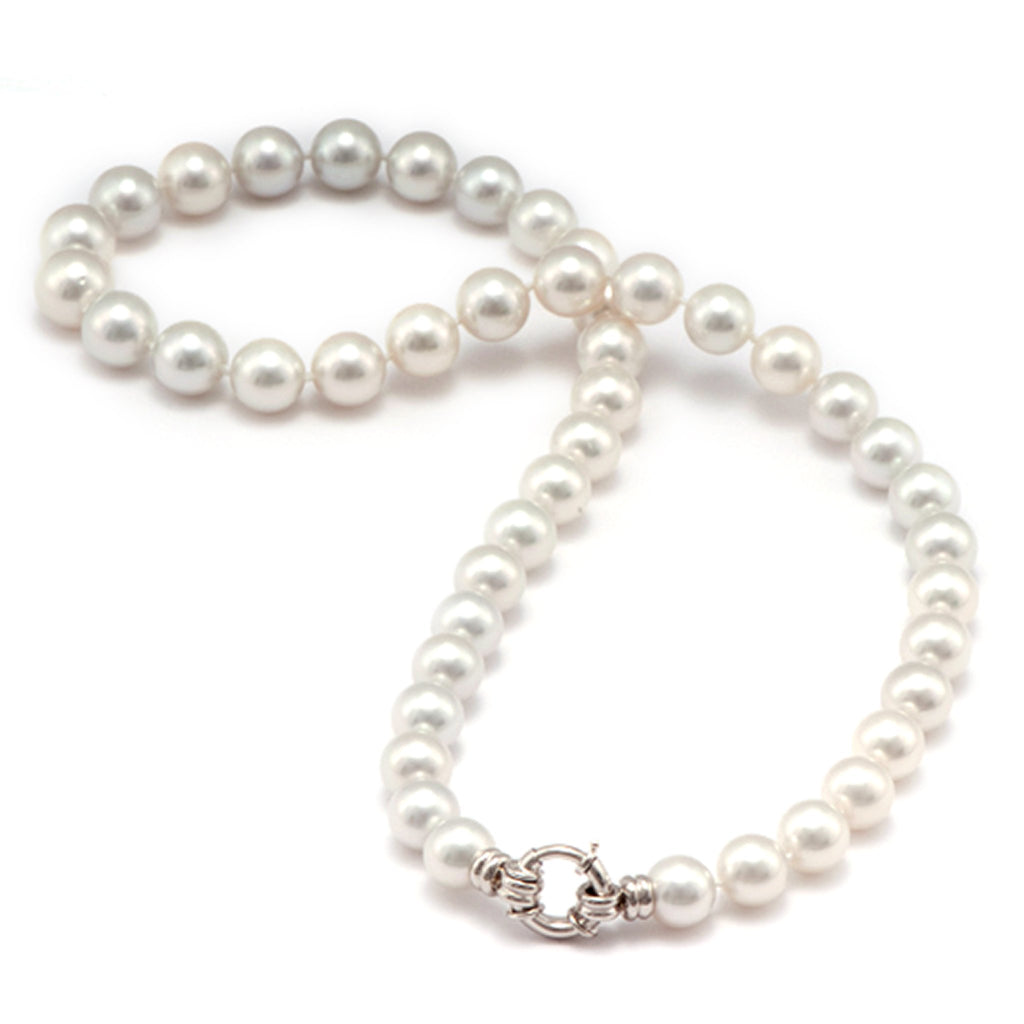 White South Sea Pearl Strand in 14K White Gold (9-11mm)
