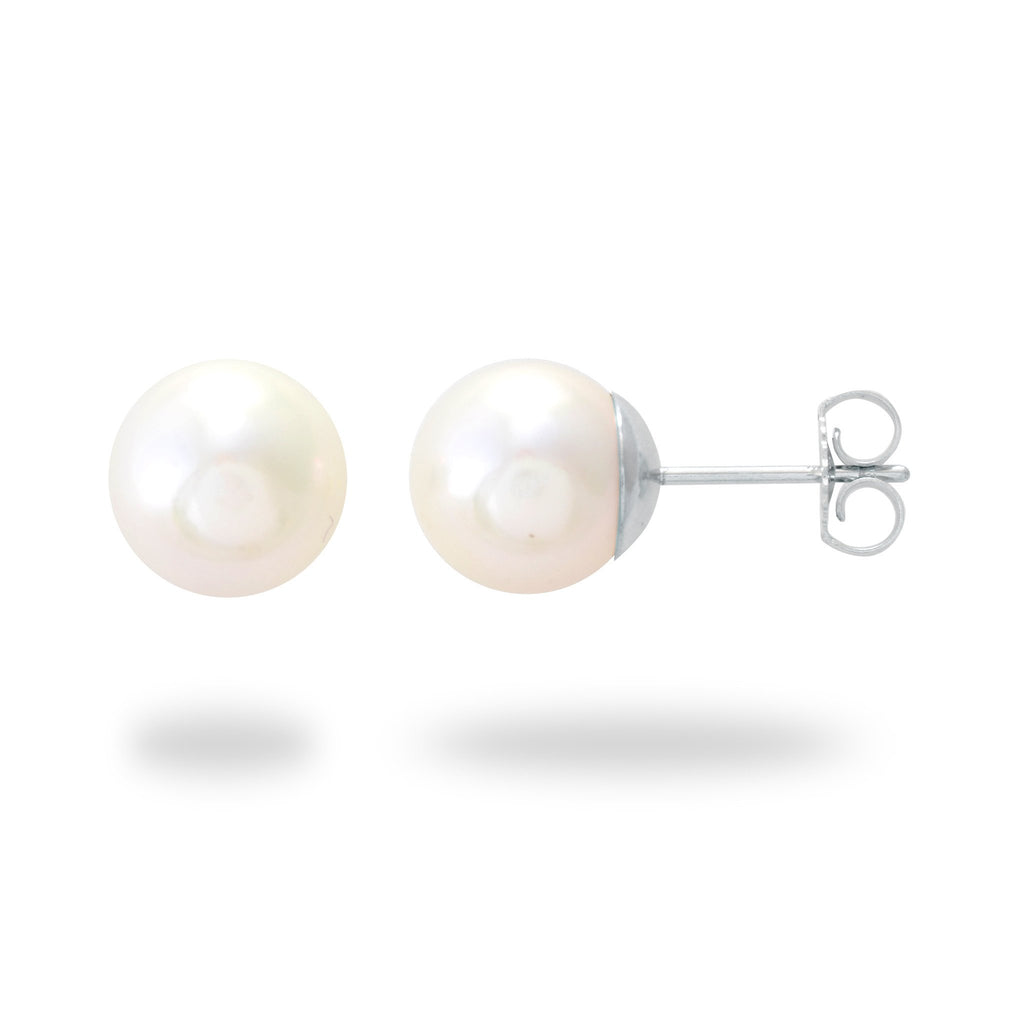 Akoya Pearl Earrings in 14K White Gold (8mm) 006-14437
