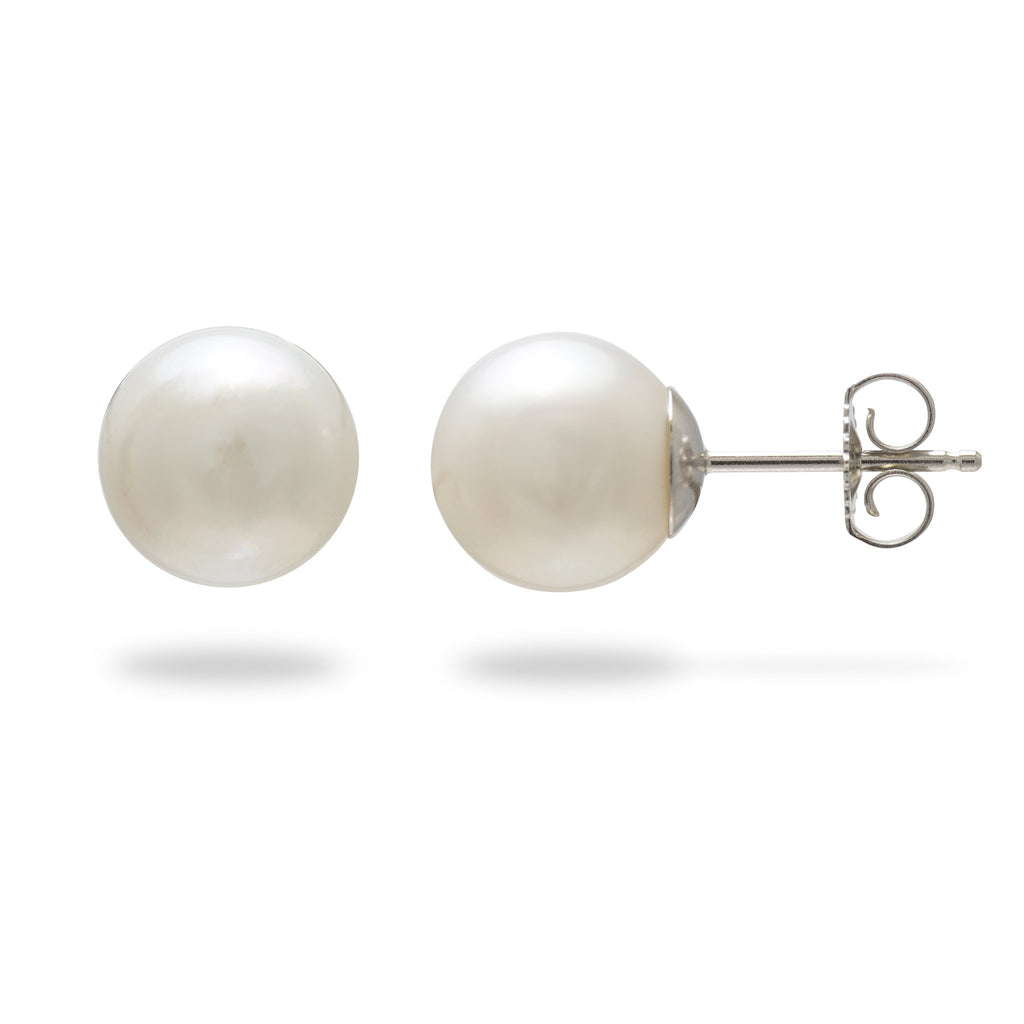 South Sea White Pearl (8-9mm) Earrings in 14K White Gold 006-14534