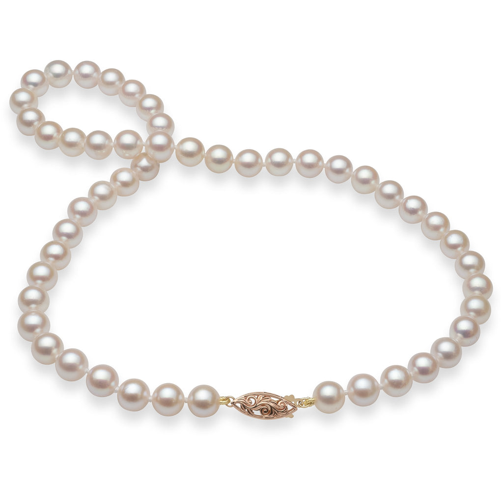 Akoya Pearl (8-8.5mm) Strand in 14K Rose-Yellow Gold
