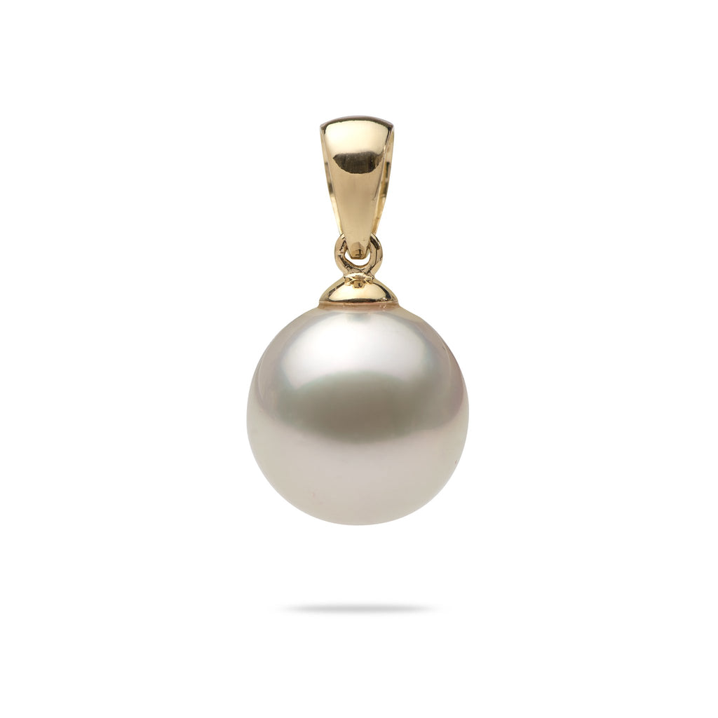 South Sea White Pearl Pendant in 14K Yellow Gold