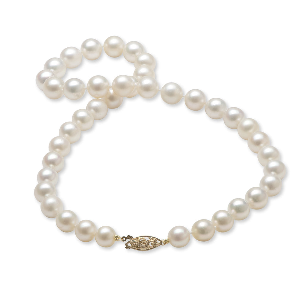 South Sea White Pearl (9-11mm) Strand in 14K Yellow Gold