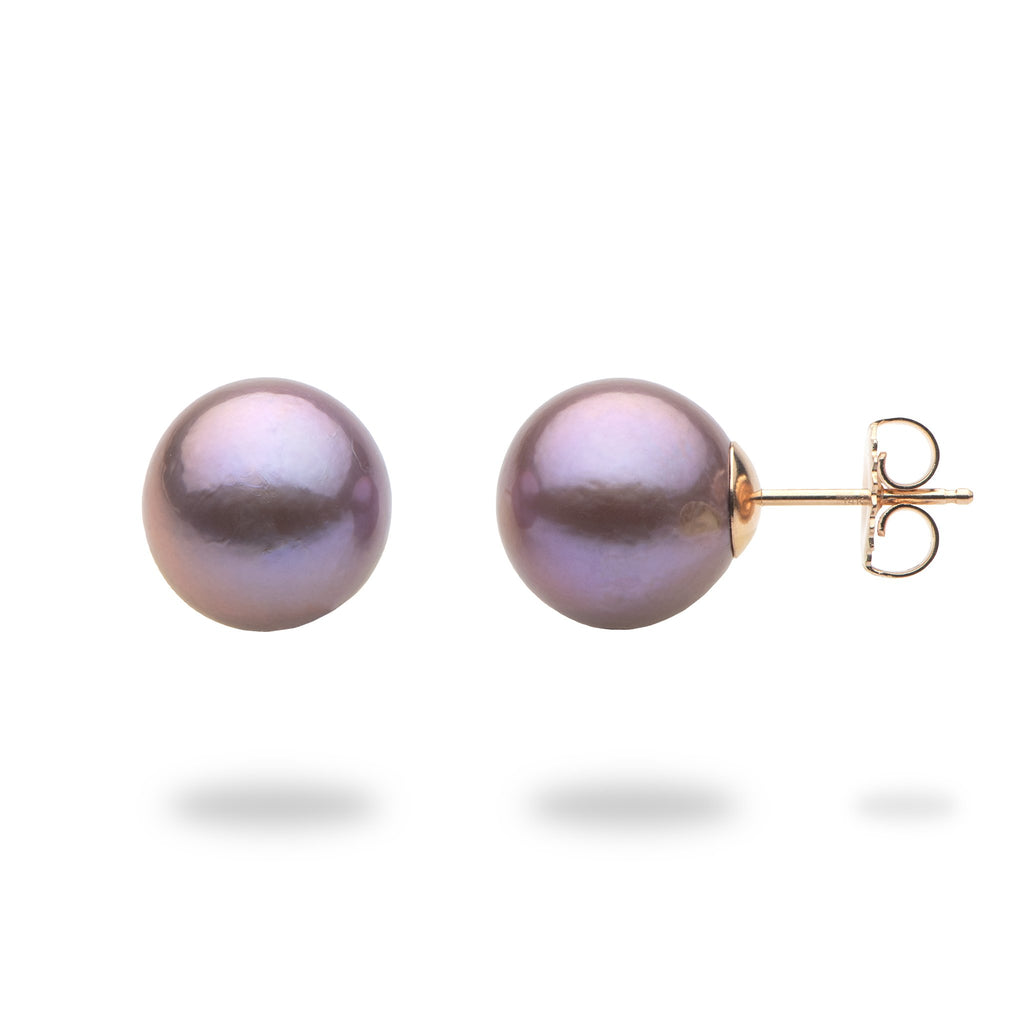 Ultraviolet Freshwater Pearl Earrings in 14k Rose Gold