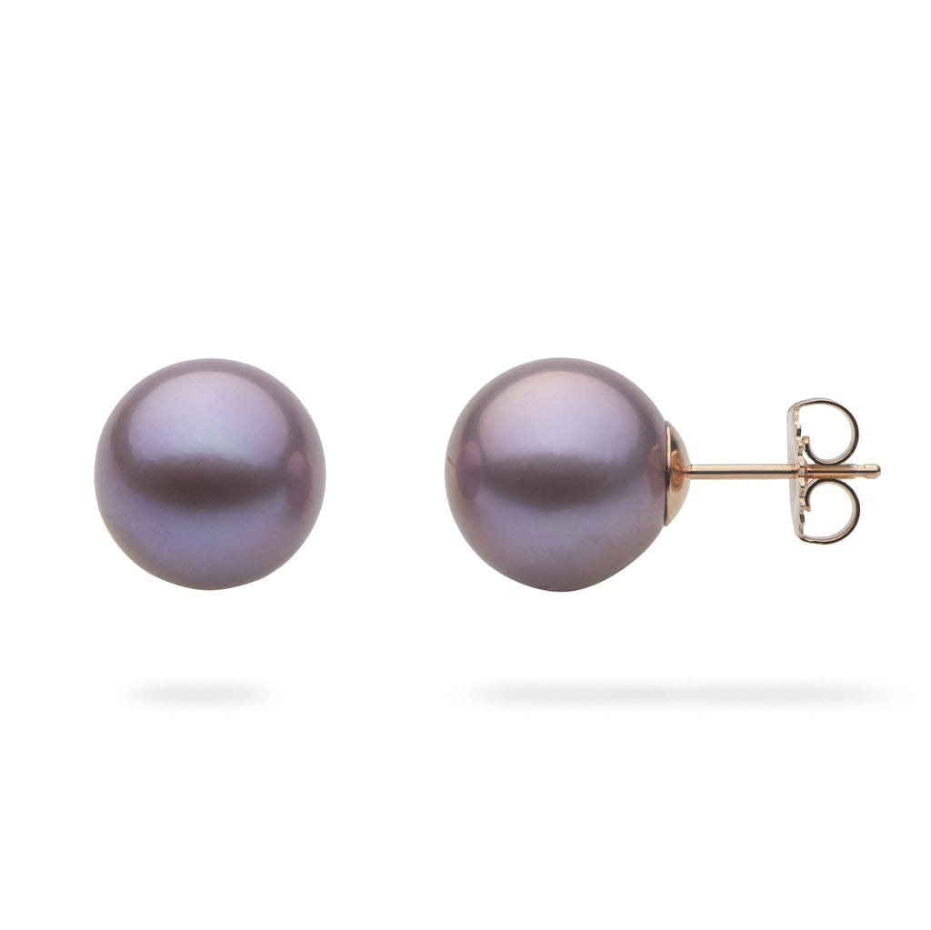 Lilac Freshwater Pearl Earrings in 14k Rose Gold