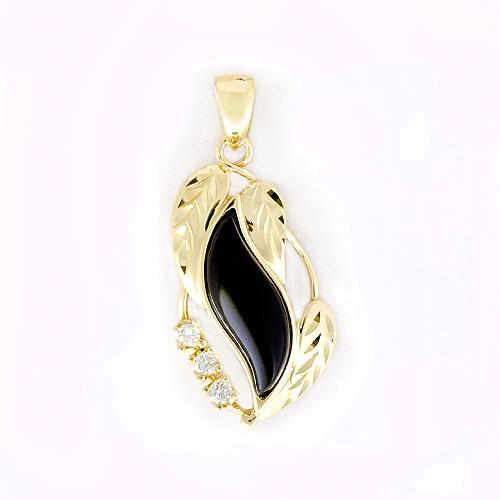 Black Coral Paradise Pendant in 14K Yellow Gold-015-06756