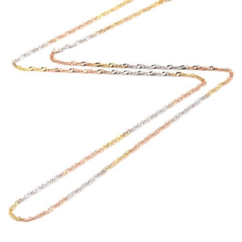 16" 1.2MM Singapore Chain in 14K Tri-color Gold