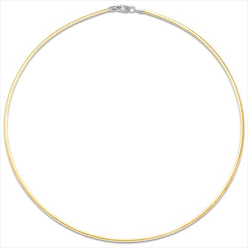 16" 2MM Omega Chain in 14K Two-Tone Gold