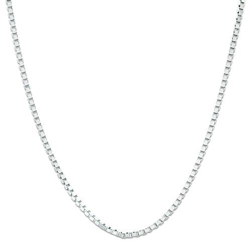 22" Adjustable 0.85MM Box Chain in 14K White Gold