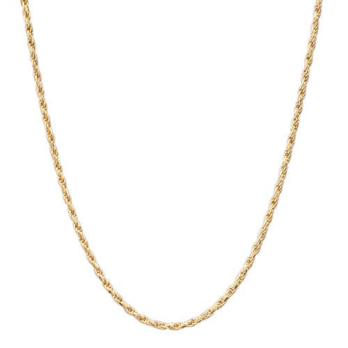 16-22" Adjustable 1.0MM Rope Chain in 14K Yellow Gold