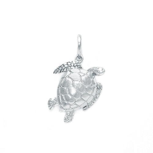 Sea Turtle Charm/Pendant in Sterling Silver - 18mm