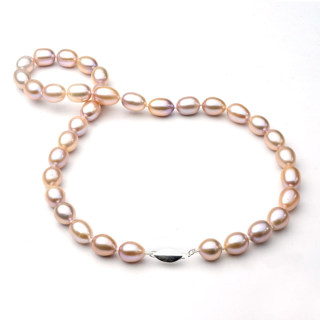 Freshwater Pearl Strand in Sterling Silver (9-10mm)