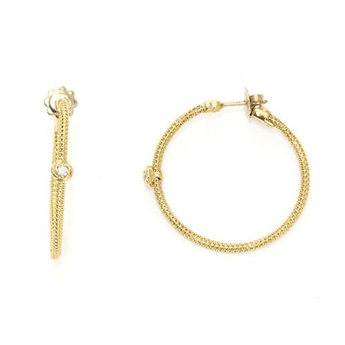 Flower Diamond Earrings in 18K Yellow Gold 047-00872