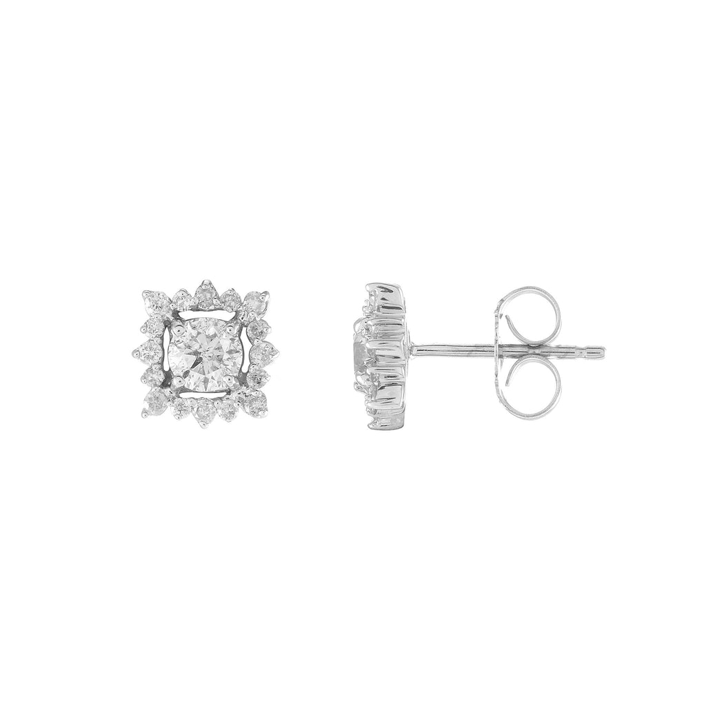 Diamond Earrings in 14K White Gold-047-57215