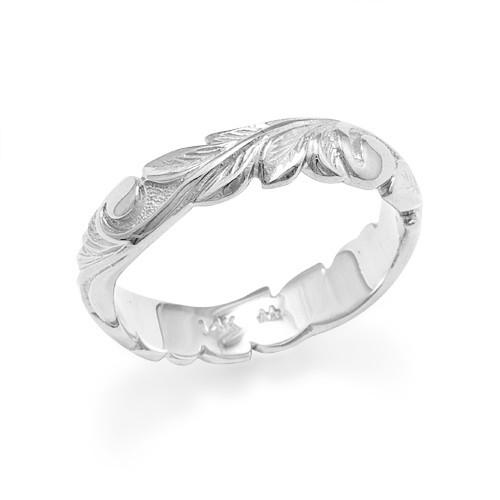 Old English Scroll 4.5mm Ring in 14K White Gold - Sizes 9.75-10.5 074-00495