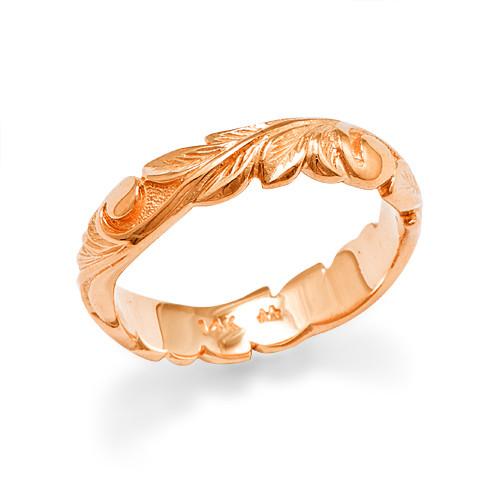Old English Scroll 4.5mm Ring in 14K Rose Gold - Sizes 8.75-9.5