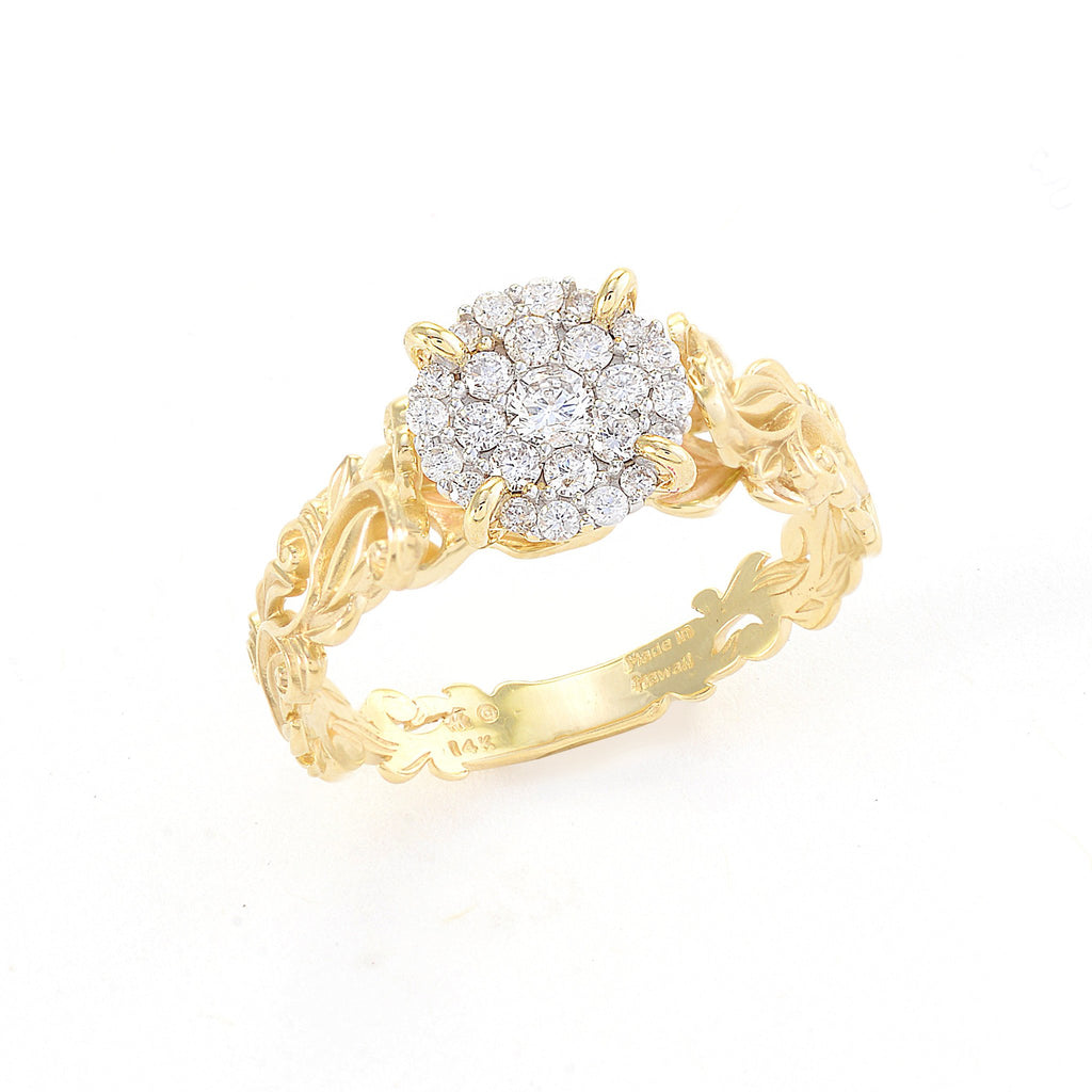 Engagement Living Heirloom Ring with Diamonds in 14K Yellow Gold 074-00683