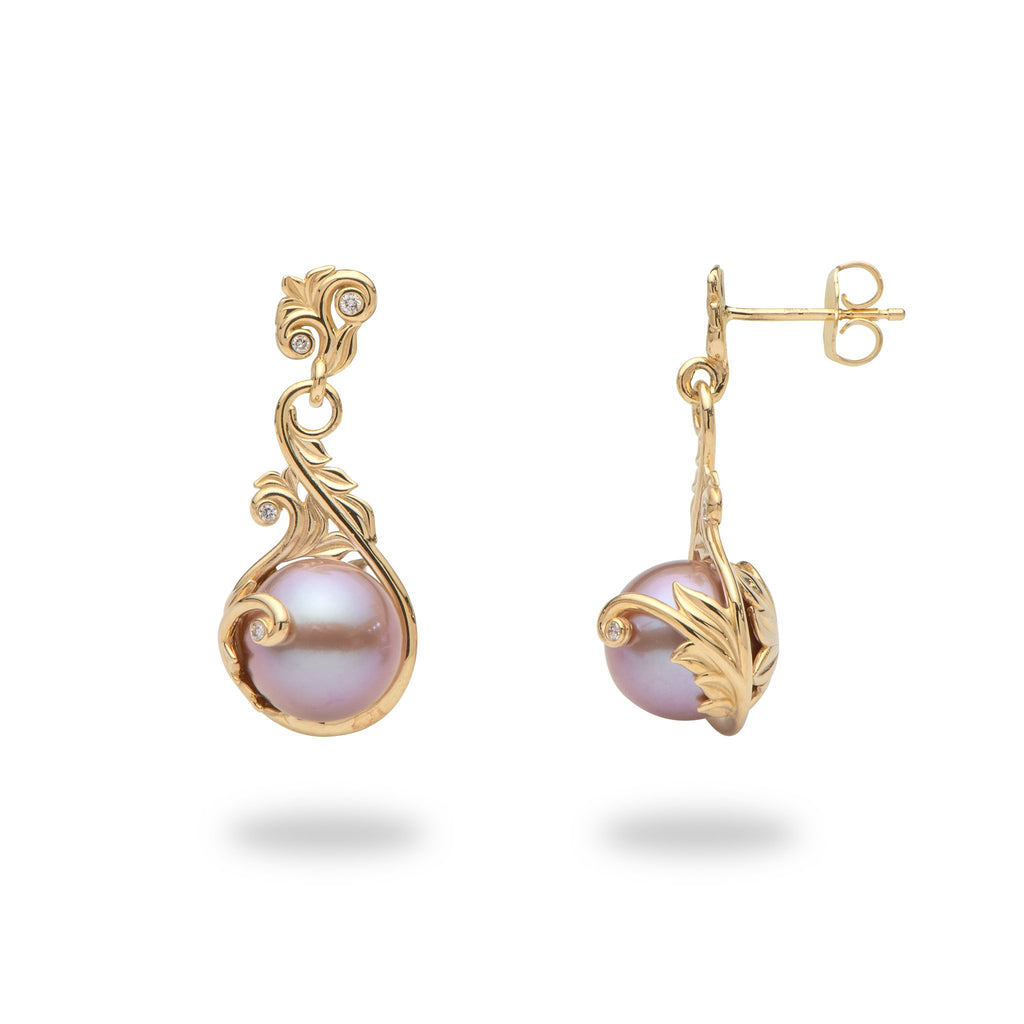 Living Heirloom purple pearl earrings