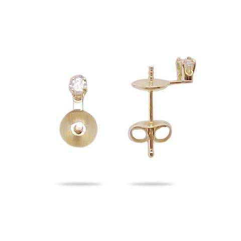 Pick a Pearl Earring with Diamonds in 14K Yellow Gold 076-00102