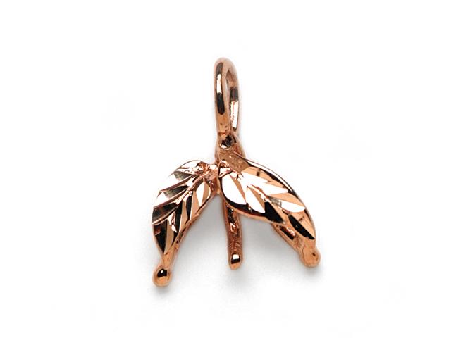 Maile Leaves Pendant Mounting  in 14K Rose Gold 076-00427