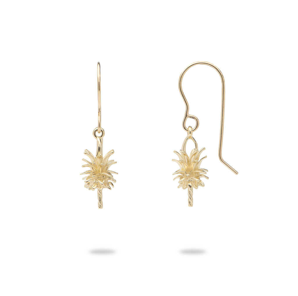 Pineapple Earring Mountings in 14K Yellow Gold 076-01121