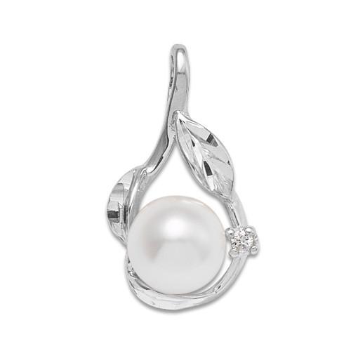 Pick A Pearl Pendant with Diamonds in 14K White Gold 076-06002 White