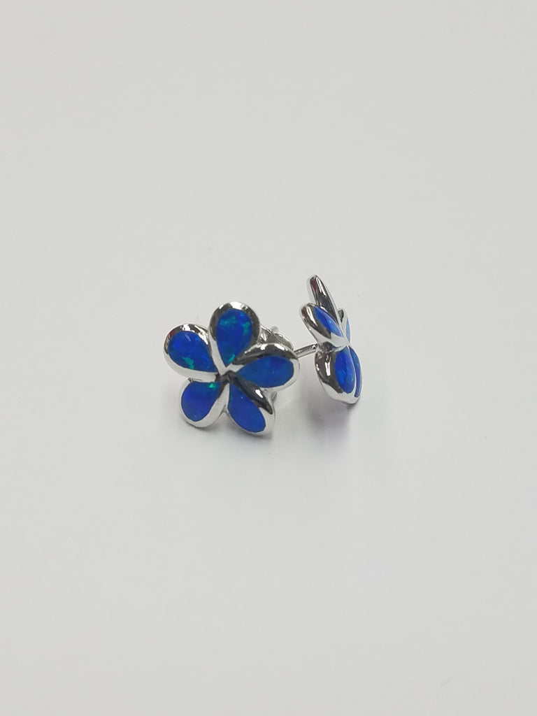 Plumeria Opal Earrings in Sterling Silver 093-03051