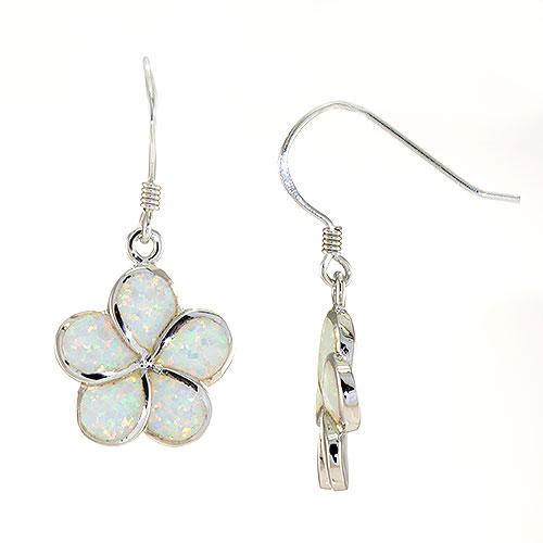 Plumeria Opal Earrings in Sterling Silver l-093-04906