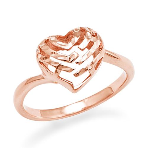 Aloha Heart Ring in 14K Rose Gold - 11mm